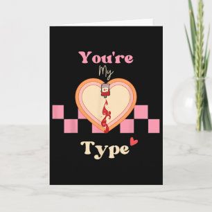 Rolig Valentine Retro Vintage Du Är Min Typ Blod Kort