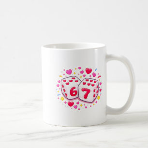 Rolig Valentines Day T-shirt Söt Tärning 67 Meme 6 Kaffemugg