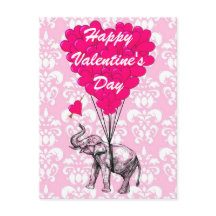 Rolig valentines för elefantkärlekhjärta
