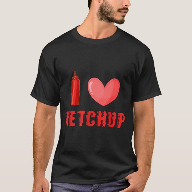Rolig Valentinsdags Tröja Jag Älskar Ketchup Valen (Framsida)