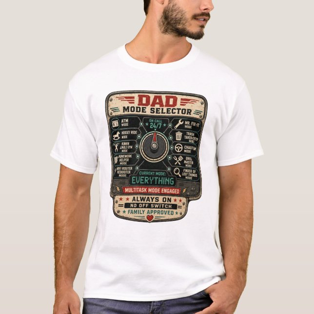 Rolig Väljare för Pappaläge Fars Dag T Shirt (Framsida)
