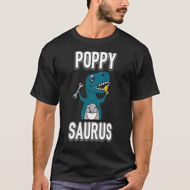 Rolig vallmoSaurus T-tröja - stolt farfardag T Shirt (Framsida)