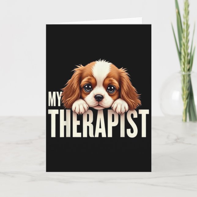 Rolig Valp Min Terapeut Cavalier King Charles Spa Kort (Framsida)