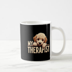 Rolig Valp Min Terapeut Pudel Hund Kaffemugg