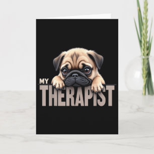 Rolig Valp Min Terapeut Pug Hund Kort