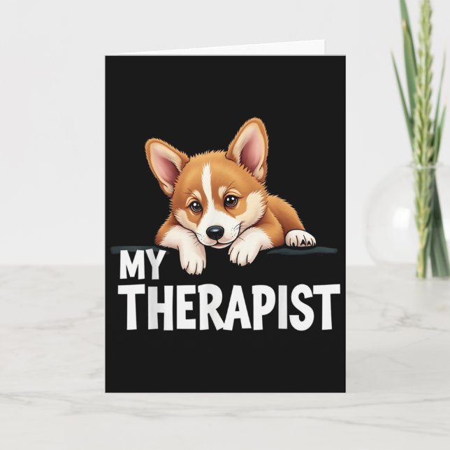Rolig Valp Min Terapeut Welsh Corgi Hund  Kort (Framsida)