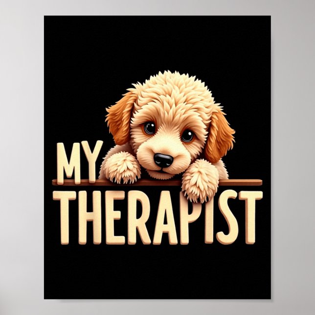 Rolig Valp Min Terapeutiska Gamla Hund  Poster (Framsidan)