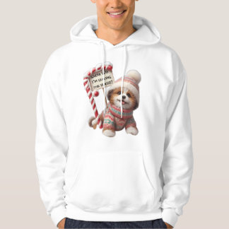 Rolig Valp "Snövägen Stannar Jag!" Vinterhund Hoodie