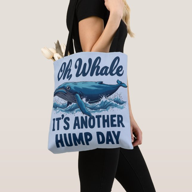 Rolig valpun "Oh Val" Hump Day-design Tygkasse (Närbild)