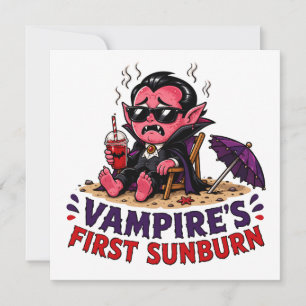 Rolig vampyr första solbränna stranddesign kort