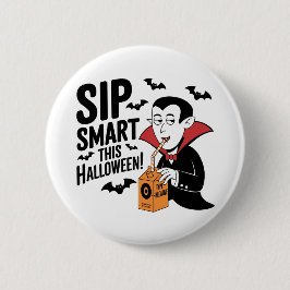 Rolig vampyrinspirerad Halloween-design Knapp