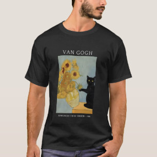 Rolig Van Gogh Solros Katt Meme Van Gogh Konst T Shirt