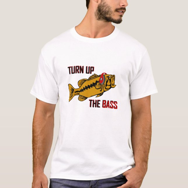 Rolig VÄND UPP DEN BAS- designen T-shirt (Framsida)