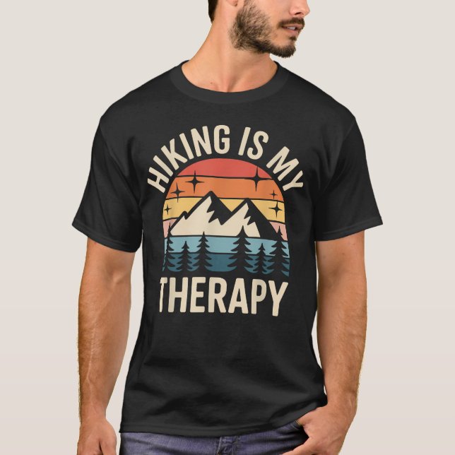Rolig vandring är min terapi t shirt (Framsida)