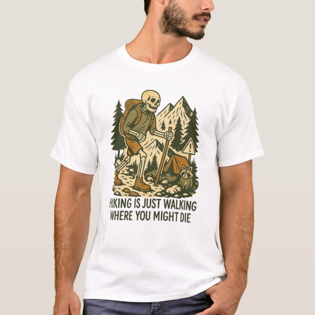 Rolig vandring, utomhuspresent till fars dag, mörk t shirt (Framsida)