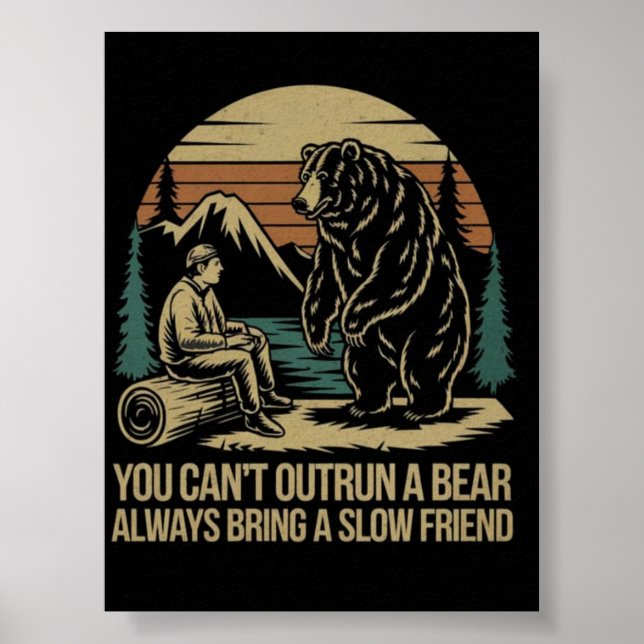 Rolig vandringsaffisch Du Kan Inte Springa ifrån E Poster (Framsidan)