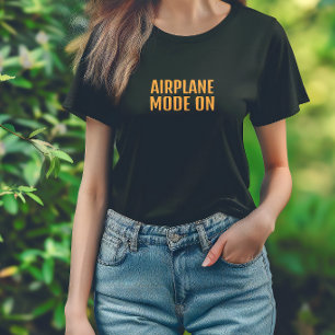Rolig vandringströja flygplansläge på orange svart t shirt