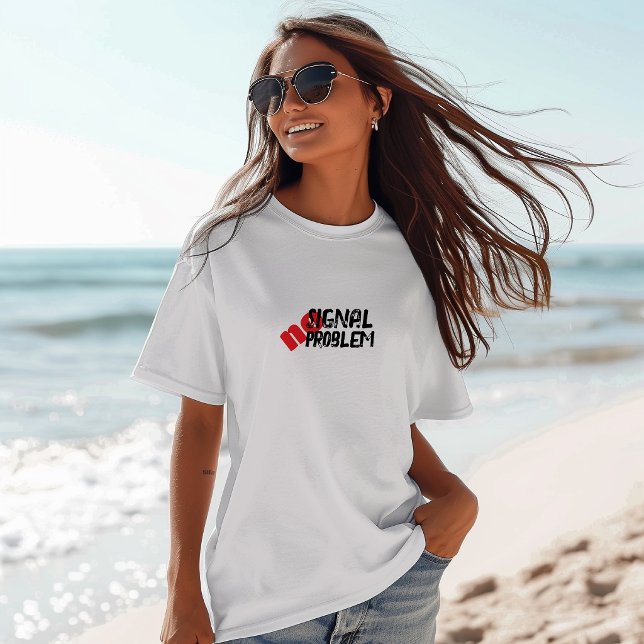 Rolig vandringströja Inget Signal Inget Problem rö T Shirt (Skapare uppladdad)