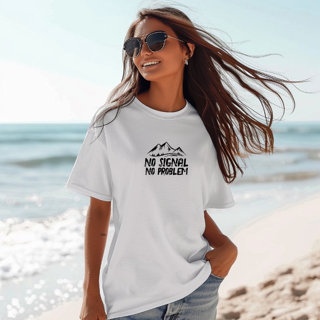 Rolig vandringströja Inget Signal Inget Problem sv T Shirt (Skapare uppladdad)