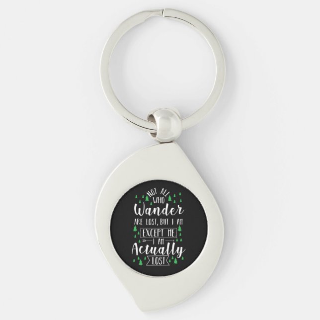 Rolig vandringsutsaga swirl silverfärgad nyckelring (Framsidan)