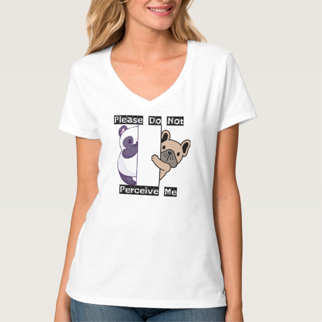 Rolig Vänligen Misstolka Mig Inte Dam V-Hals  T Shirt (Framsida)
