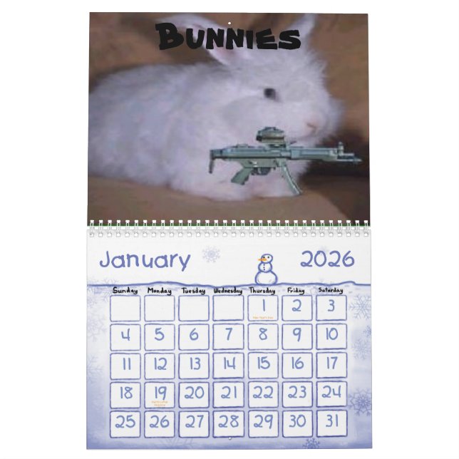 Rolig vapenkalender kalender (Jan 2026)