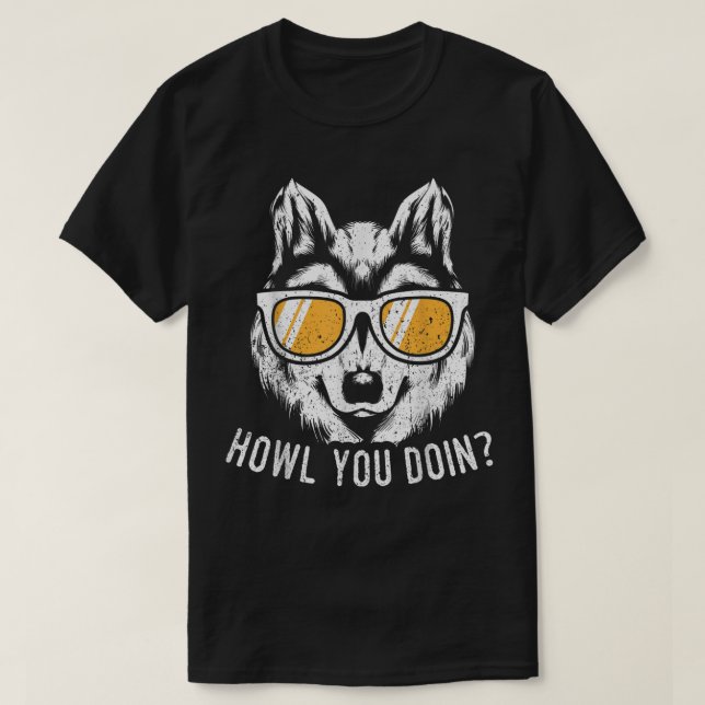 Rolig vargdesign Hur gör du vargar T Shirt (Design framsida)