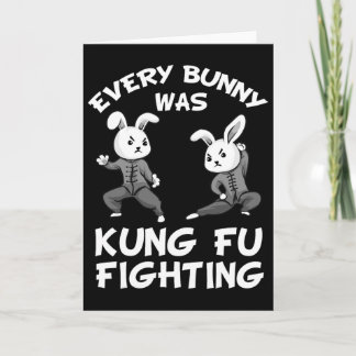 Rolig Varje Kanin Var Kung Fu Fighting Present För Kort