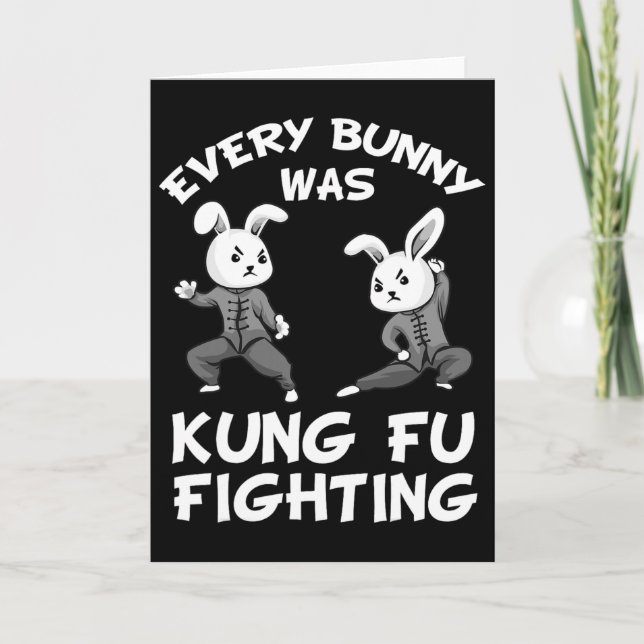 Rolig Varje Kanin Var Kung Fu Fighting Present För Kort (Framsida)