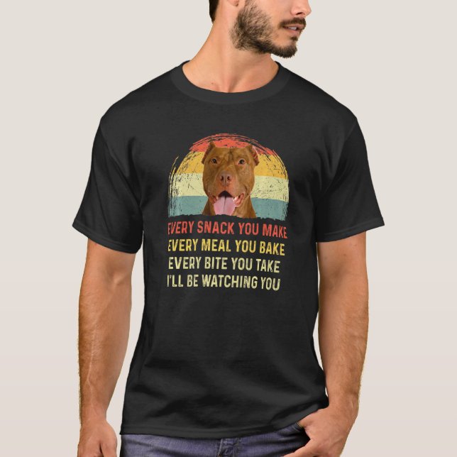 Rolig Varje Liten Munsbit Du Gör Amerikansk Pit Bu T Shirt (Framsida)