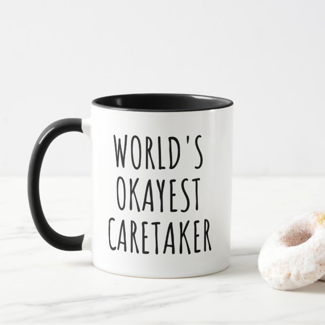 Rolig Världens okejaste vårdare  Mugg (Med munk)