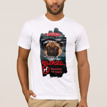 Rolig Varning för Hund T-Shirt – Herrarnas Vakthun