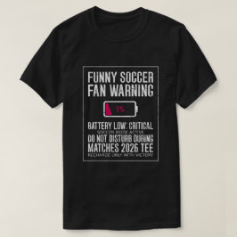 Rolig varning för låg batterinivå för fotbollsentu t shirt