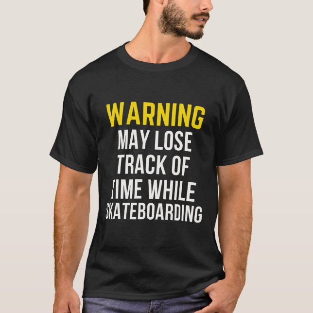 Rolig varning Skateboarding Älskare  T Shirt (Framsida)