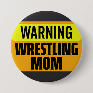 Rolig varning wrestling mamma sportskylt grafik knapp