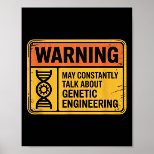 Rolig varningsskylt för genetisk ingenjörskonst bi poster