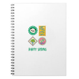 Rolig vårstämpel Panda Anteckningsbok