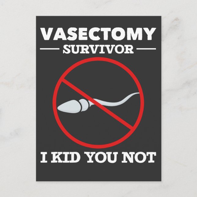 Rolig vasectomy-kirurgi-sats vuxenhumor vykort (Framsida)
