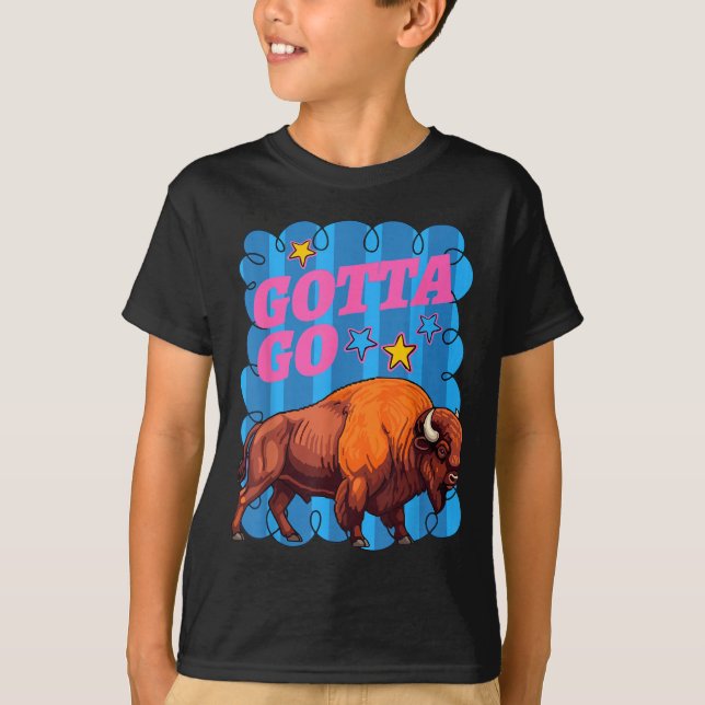 Rolig västerländsk bison måste gå buffel rodeo som t shirt (Framsida)