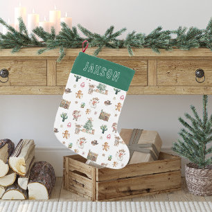 Rolig västerländsk jul Personlig Liten Julstrumpa