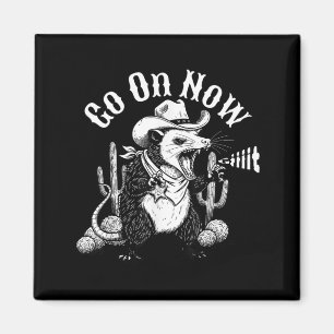 Rolig västerländsk opossum gå på git cowboy possum magnet