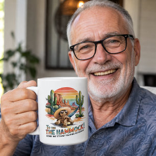 Rolig västerländsk pensionering öken sköldpadda kaffemugg