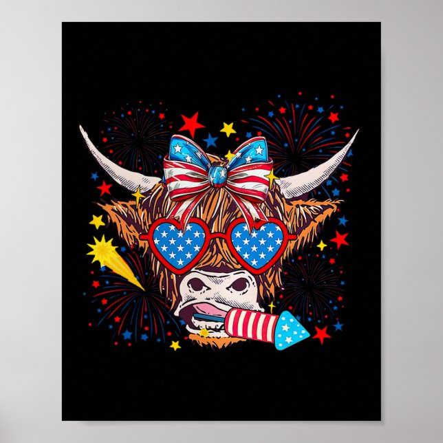 Rolig västern Amerika Ko 4 juli 1  Poster (Framsidan)