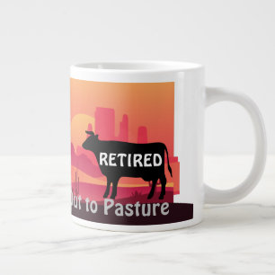 Rolig västernkorvtema Pensionering Ut till betesma Jumbo Mugg