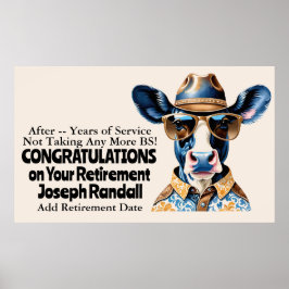 Rolig västerntema pensionsfest Kossa Inget Mer BS Poster