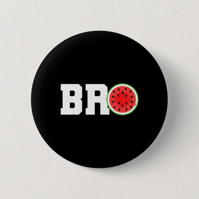 Rolig Vatermelon Bror Söt Sommarlov Bror Knapp (Framsida)