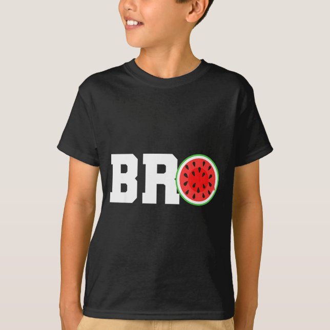 Rolig vattenmelon bror söt sommarlov bror t shirt (Framsida)