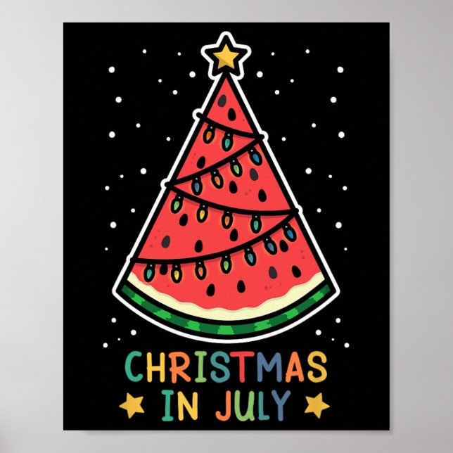Rolig vattenmelon jul i juli kvinnor män  poster (Framsidan)