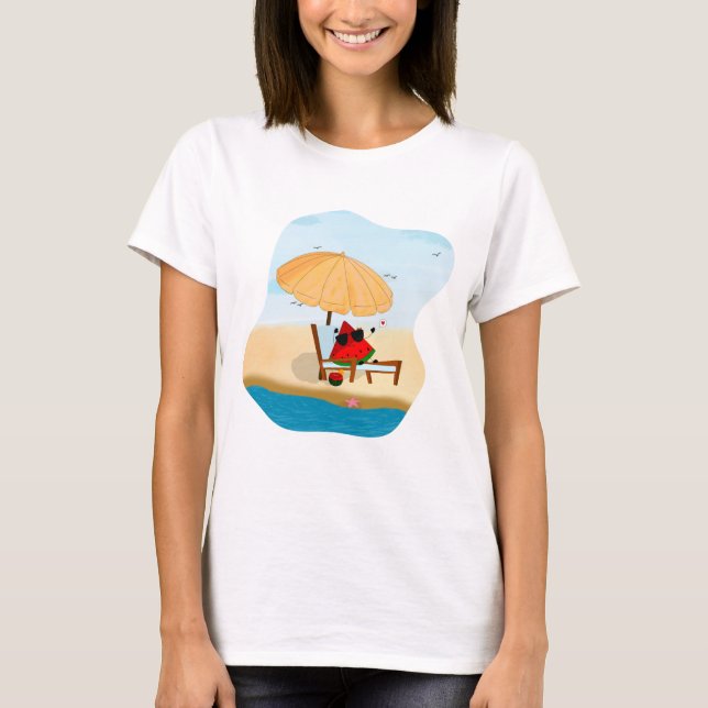 Rolig vattenmelonillustration t shirt (Framsida)