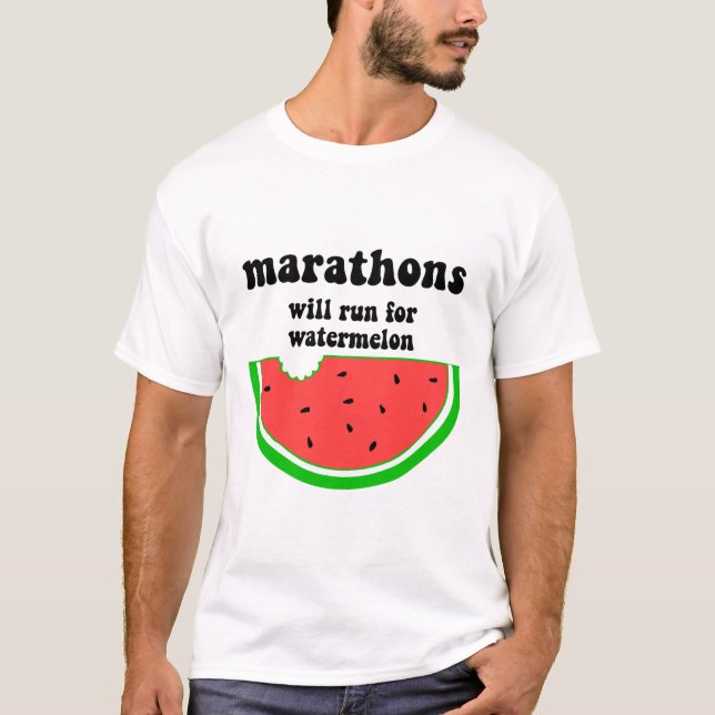 Rolig vattenmelonmaraton t-shirt (Framsida)